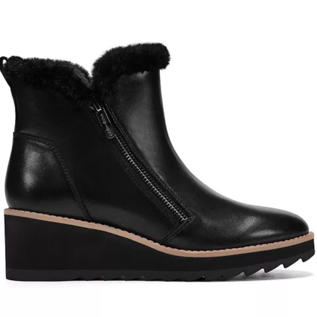 New Easy Spirit Jane Cozy Side Zip Wedge Bootie Sz 9 M